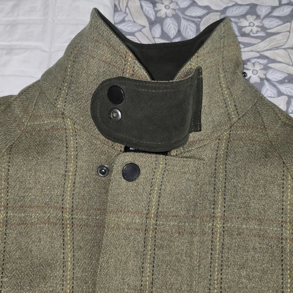 Barbour Green Check Military Coat - Picture 13 of 15